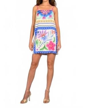 Lavender Brown Melany Mini Dress - Blue