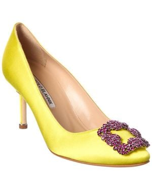 Manolo Blahnik Hangisi 70 Satin Pump - Yellow