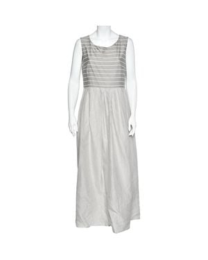 Weekend by Maxmara Cotton & Silk Striped Maxi Dress - Gray