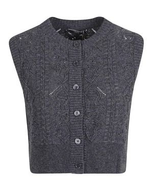 Ermanno Scervino Cropped Wool Blend Waistcoat - Gray
