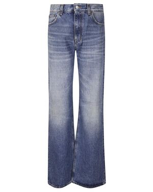 Haikure Straight-Leg Five-Pocket Jeans With Mid Wash - Blue
