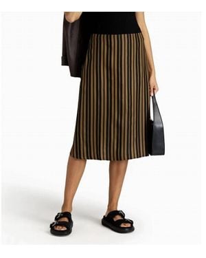 Rag & Bone Stripe Midi Skirt - Black