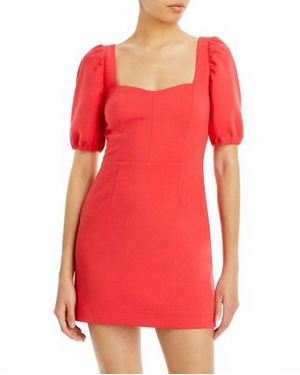 French Connection Whisper Cut Out Cutout Back Mini Dress - Red