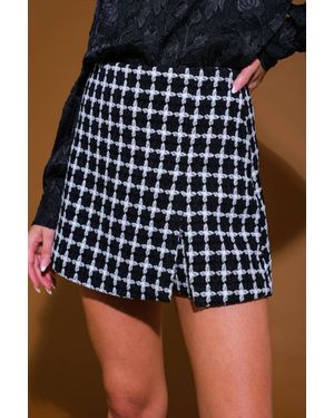 TRUEDAMES Hello Gorgeous Tweed Skort - Black