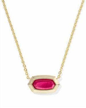Kendra Scott Elisa Bezel Short Pendant Necklace - Pink