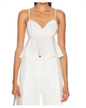 Matthew Bruch Sweet Heart Cropped Top - White