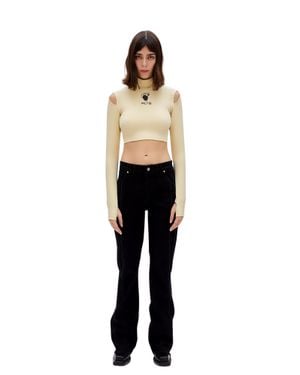 Pcfg Long Sleeve Crop Top - Natural