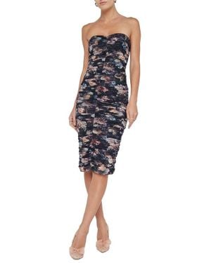L'Agence Caprice Strapless Midi Dress - Blue