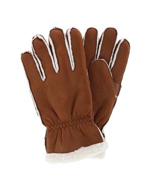 Isotoner Microsuede Winter Glove With Faux Shearling Outseam - Brown