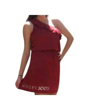 Livy Lu College Of Arkansas Logo One Shoulder Dress - Red