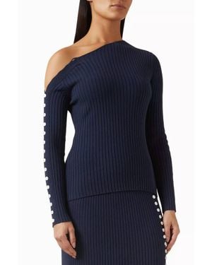 Anna Quan Bryn One-Shoulder Top - Blue