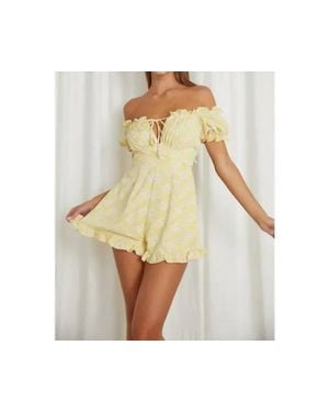 One And Only Collective Maize Bardot Romper - Yellow