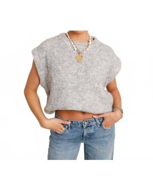 FRNCH Jasmin Sleeveless Sweater Top - Gray