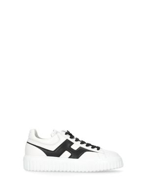 Hogan Low-Top H-Stripes Leather Sneakers - White