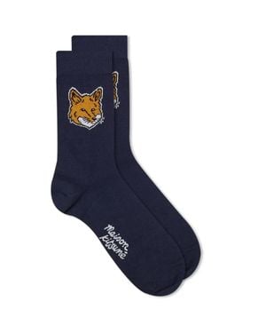 Maison Kitsuné Fox Head Socks - Blue