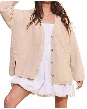 Bucketlist Oversized On Seam Cardigan - Natural