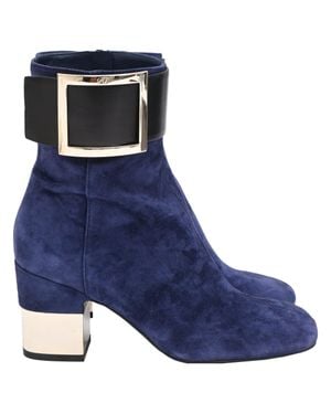 Roger Vivier So Vivier Buckled Ankle Boots - Blue