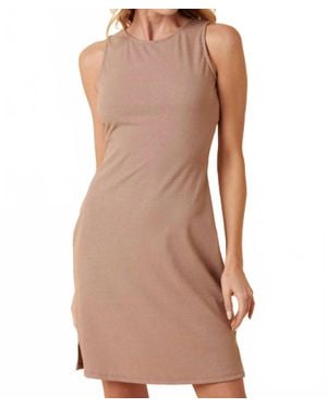Mittoshop Rib Knit Tank Mini Dress - Brown