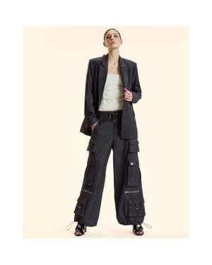 Cynthia Rowley Pinstripe Cargo Pants - Black