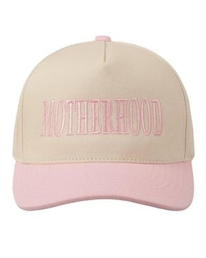 Fashion CITY Motherhood Embroidered Two Tone Trucker Hat - Natural