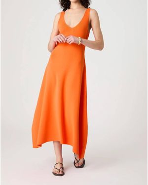 French Connection Fit & Flare Knit Midi Dress - Orange