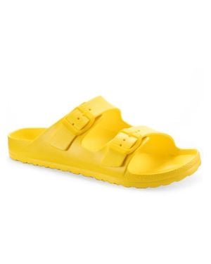 Sun & Stone Dayvina Footbed Buckle Pool Slides - Yellow