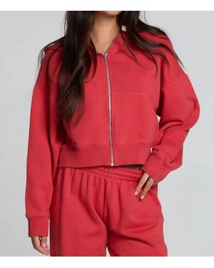 Chaser Brand Abilene Zip Up Sweatshirt - Red