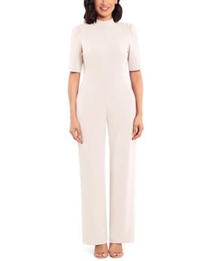 Donna Morgan Short Sleeve Mock Neck Jumpsuit - Multicolor