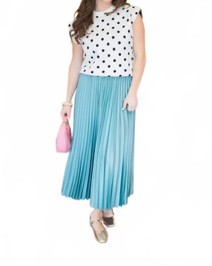 Wishlist Laguna Satin Pleated Midi Skirt - Blue