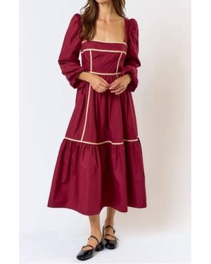 Lalavon Tis The Season Wine Dress - Red