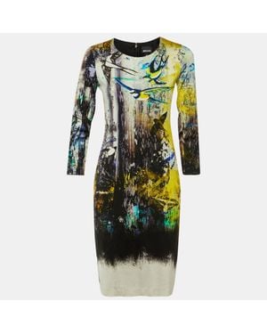 Just Cavalli Bird Print Jersey Sheath Dress - Green