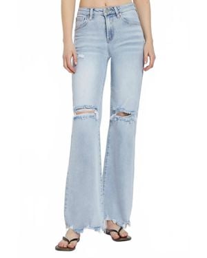 Risen Alex High-Rise Wide Leg Jeans - Blue