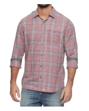 Flag & Anthem Long Sleeve Button Up Shirt - Purple