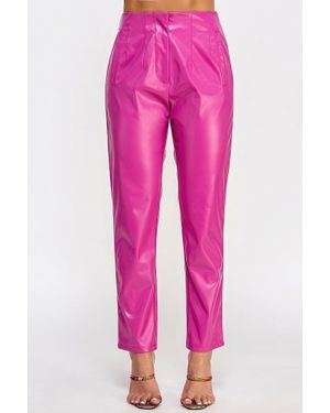 TRUEDAMES Faux Leather Pants - Pink