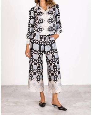 Lavender Brown Aiya Cropped Pants - White