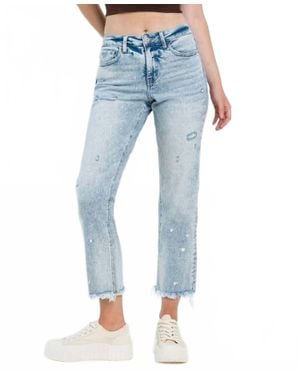 VERVET BY FLYING MONKEY Discover Me Lovervet Ankle Straight Jeans - Blue