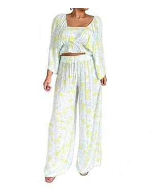 Chaser Brand Daisy Floral Pant - Blue