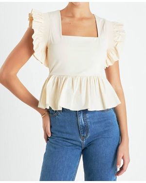 English Factory Boheme Ruffle Top - Blue