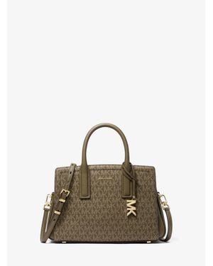 Michael Kors Mk Laila Small Signature Logo Satchel - Green