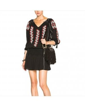 Ulla Johnson Pre-Loved Samira Embroidered Mini Dress - Black