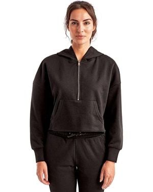Tridri Alice Half-Zip Hooded Sweatshirt - Black
