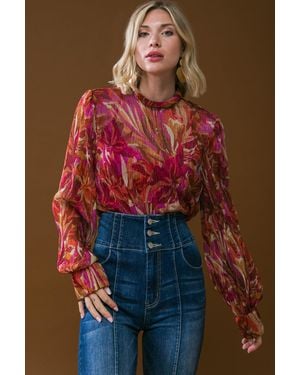 TRUEDAMES Crushing On You Woven Top - Red