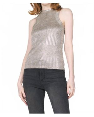 Another Love Pamela High Neck Ribbed Tank Top - Gray