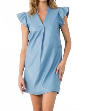 Thml V-Neck Leather Dress - Blue