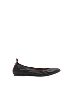 Lanvin Round-Toe Ballerina Flats - Black