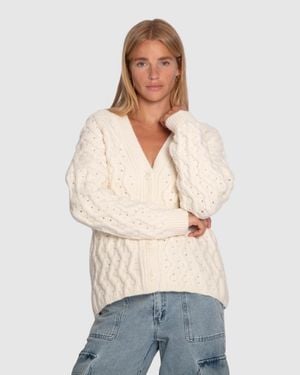 Belle & Bloom Sugar Plum Chunky Cardigan - Natural