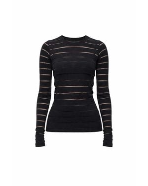 Maria Calderara Moisture-Wicking Seamless Athletic Top - Black