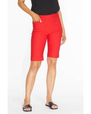 Slimsation By Multiples Pull On Walking Shorts - Red