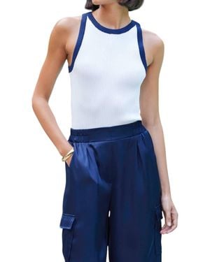 Bishop + Young Candace Ribbed Sweater Tank Top - Blue