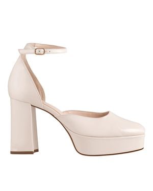 Högl Victoria High Block Heel Patent Leather Pumps - White